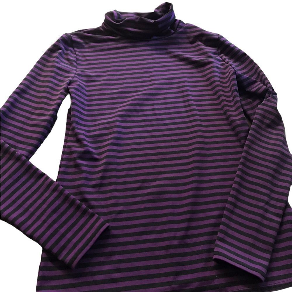 Go International size small purple/black turtleneck new without tags